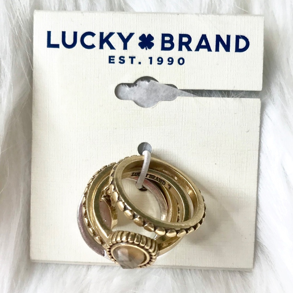 Lucky 🍀 Brand Two-Tone 4-Pc. Set Stack Rings - Picture 4 of 7
